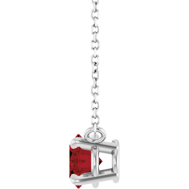 Oval Garnet Prong Set Birthstone Pendant Necklace