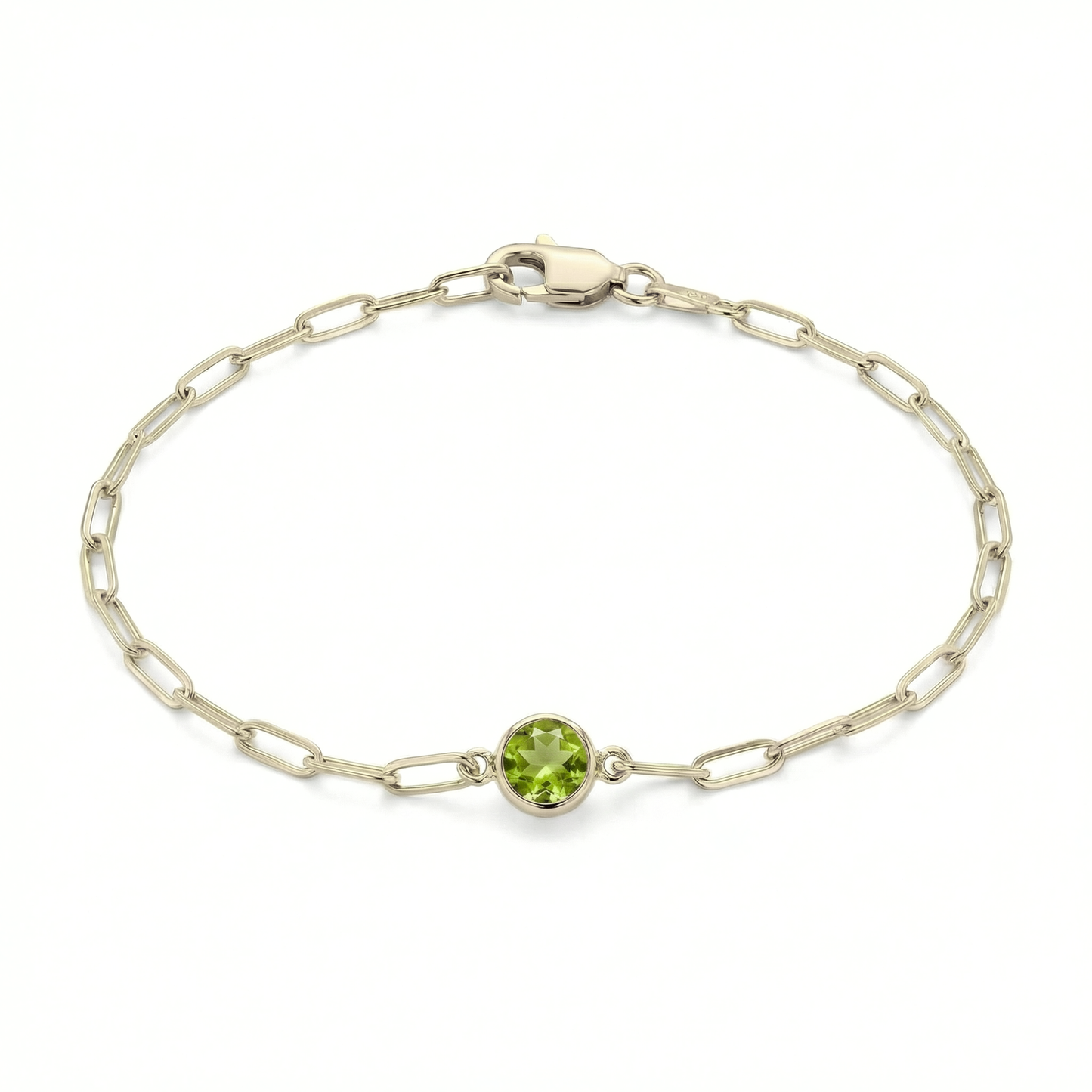 The Paperclip Bezel Bracelet | Peridot