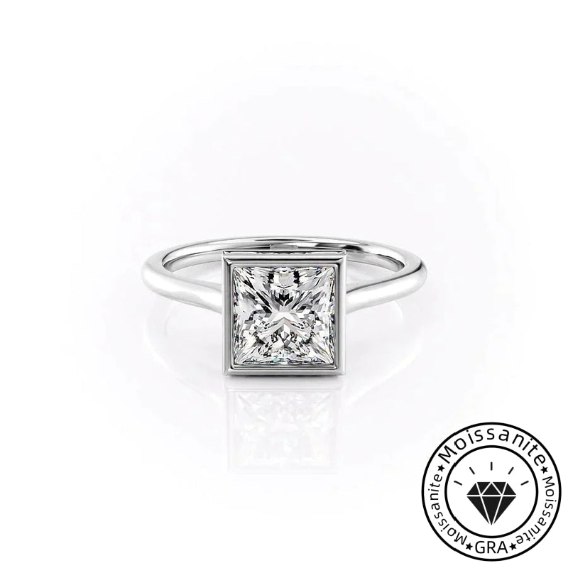 Exquisite Solarii Moissanite 2.0ct Princess Cut 925 Sterling Silver Solitaire Engagement Ring