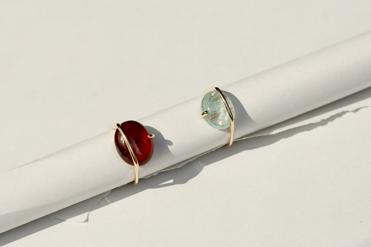 BANDED AQUAMARINE RING