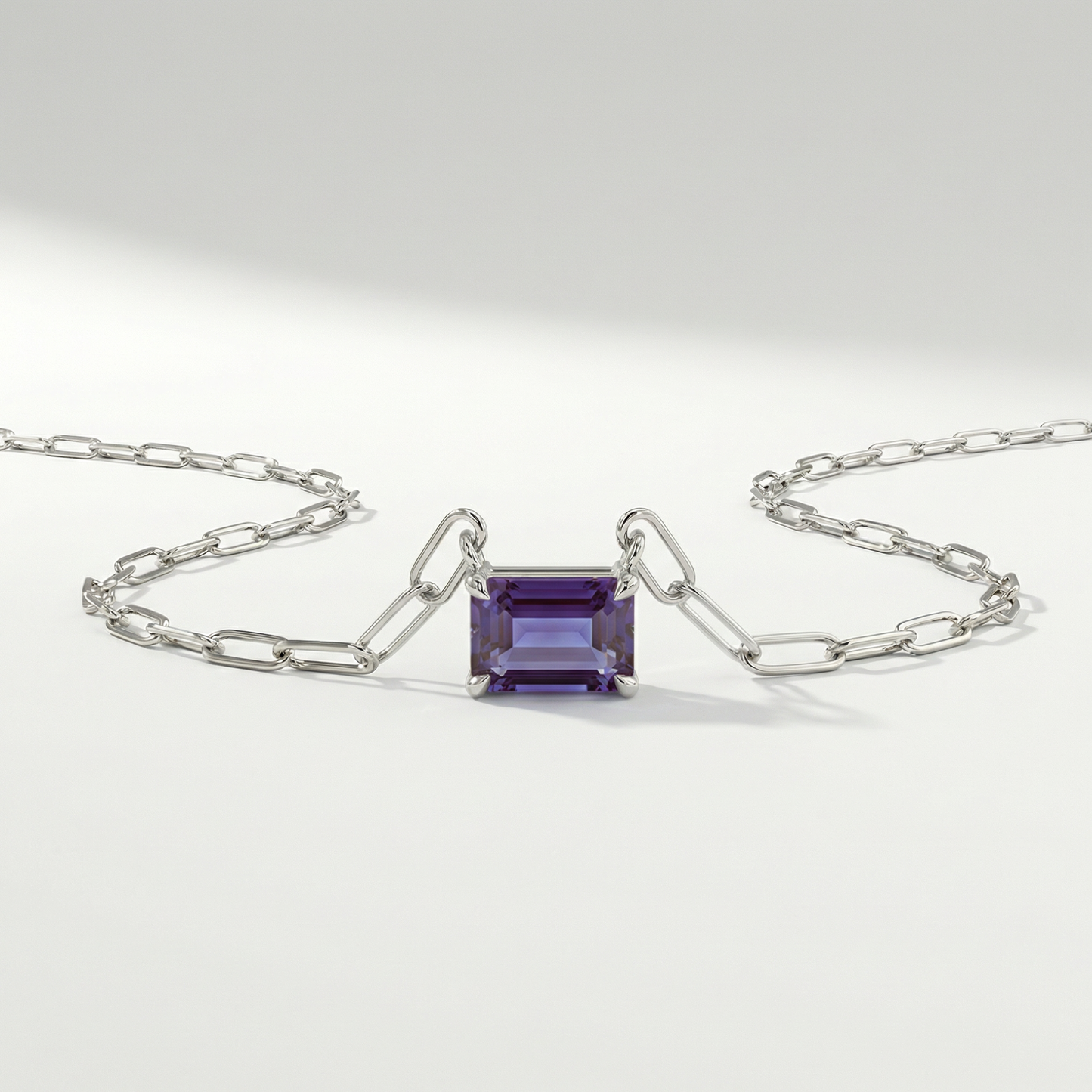 The Gemstone Paperclip Necklace | Lab-Grown Alexandrite
