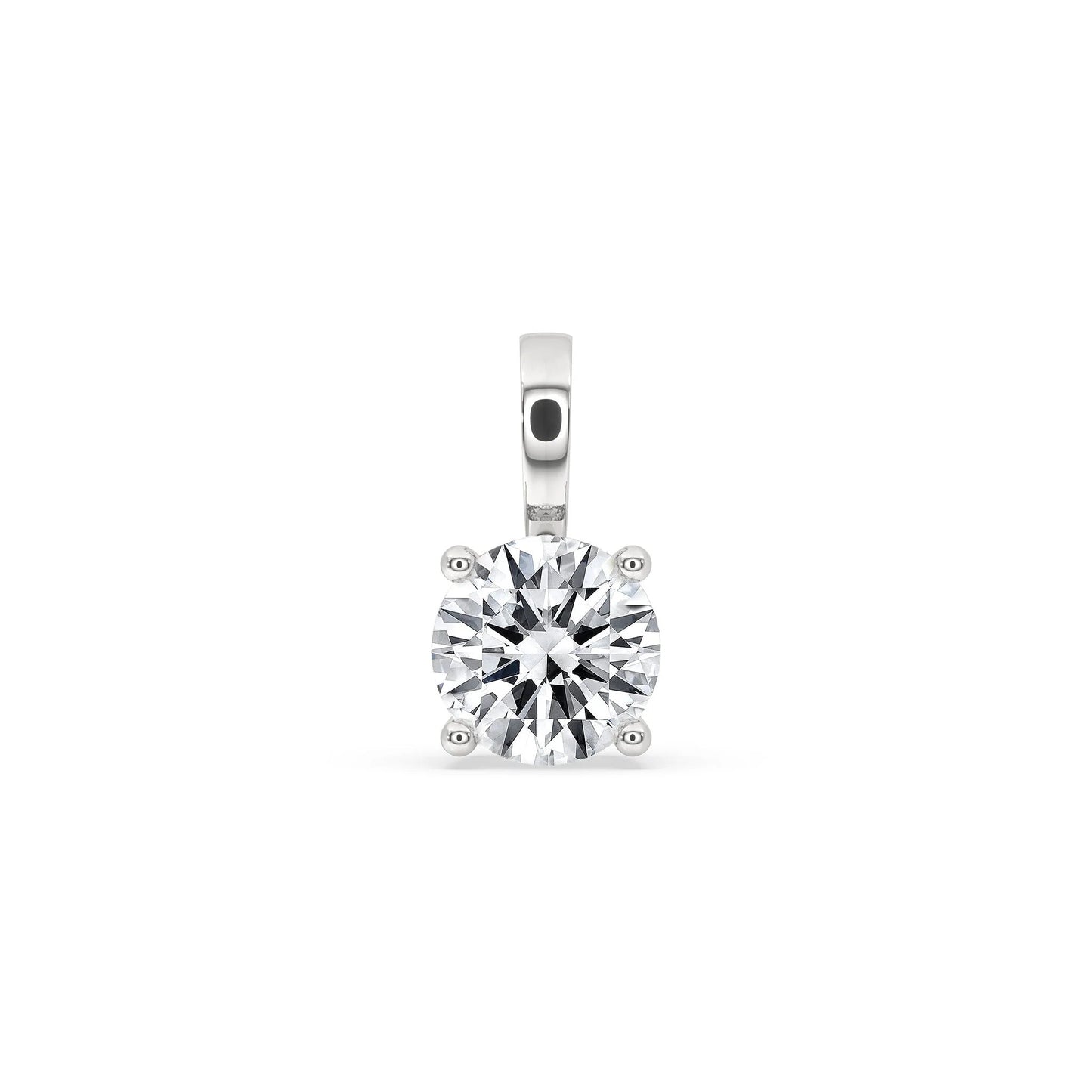 925 Silver Pendant - 6 MM Round Moissanite