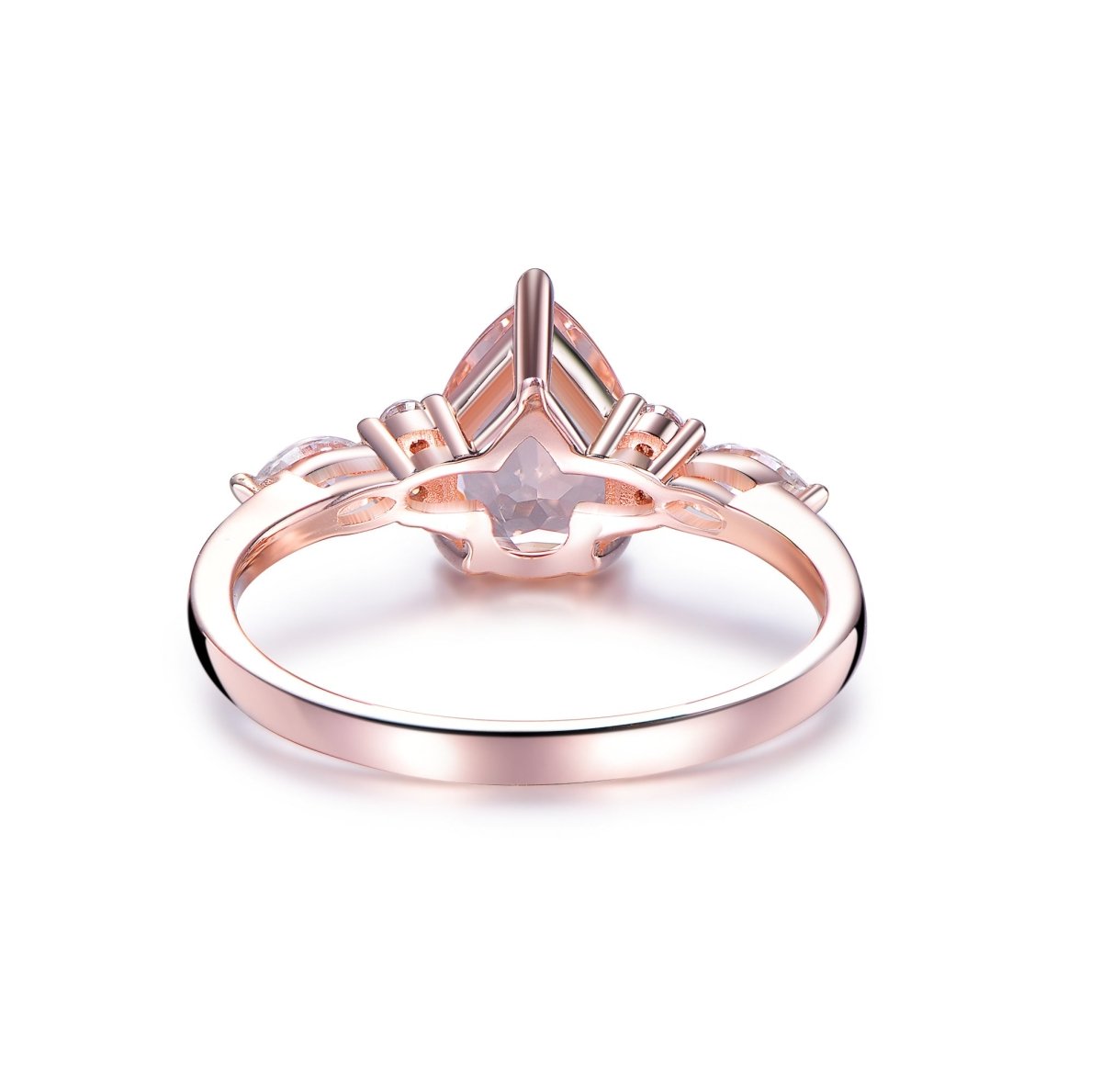 2 Carat Pear Morganite  Moissanite Engagement Ring 14K Gold
