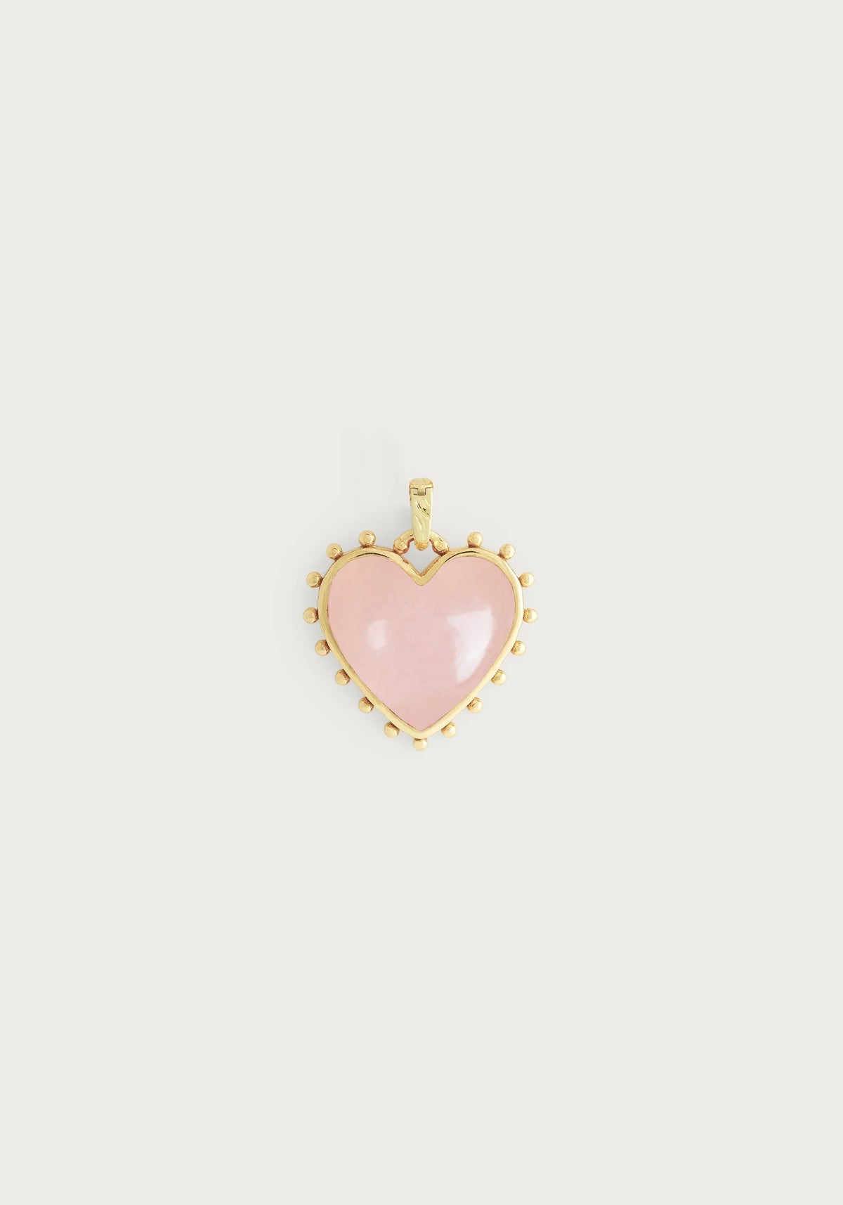 Heart with Stone Charm - Rose Quartz