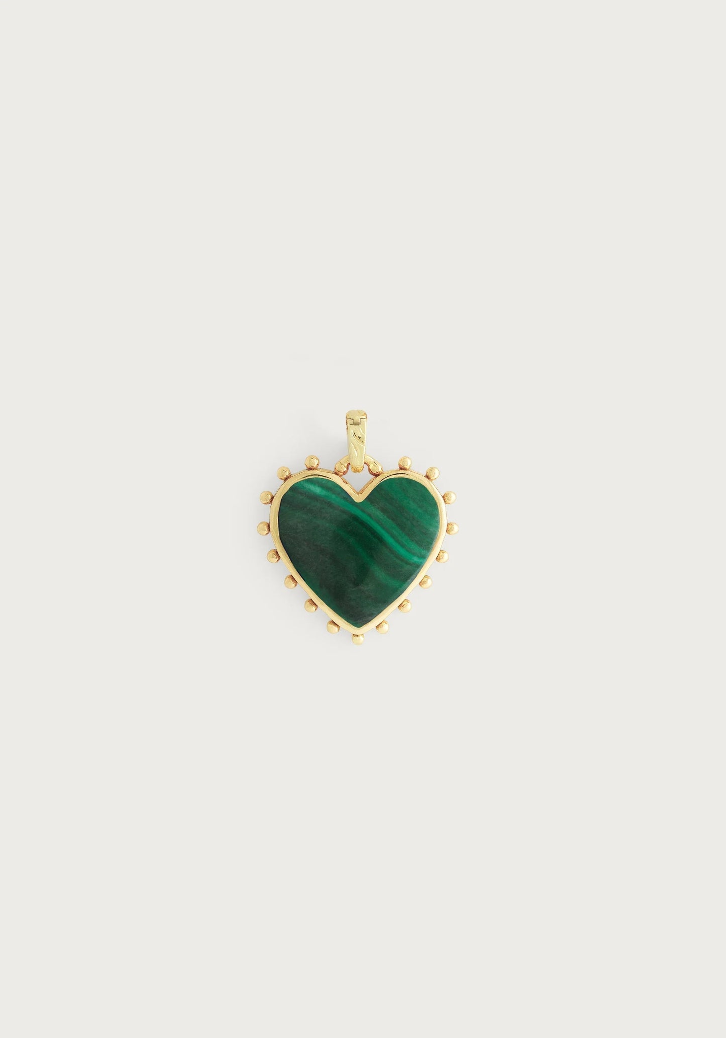 Heart with Stone Charm - Malachite