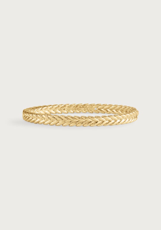 Cheval Braid Hinged Bangle - Thin