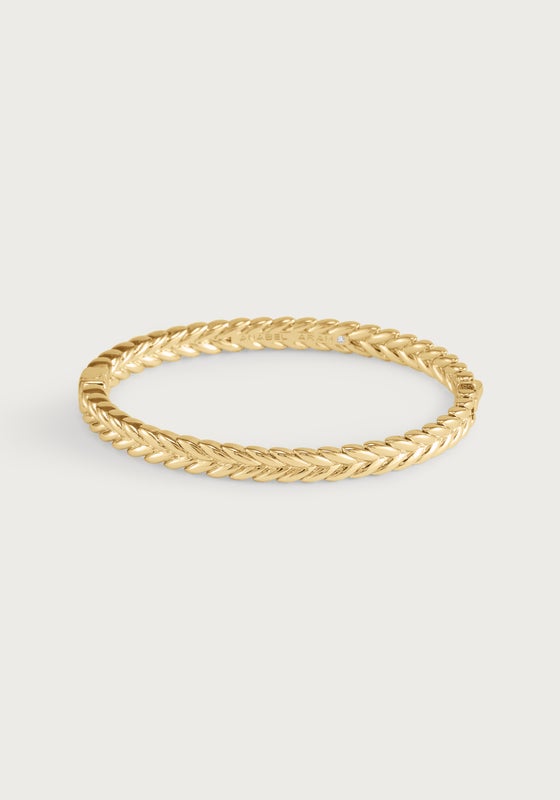 Cheval Braid Hinged Bangle - Thin
