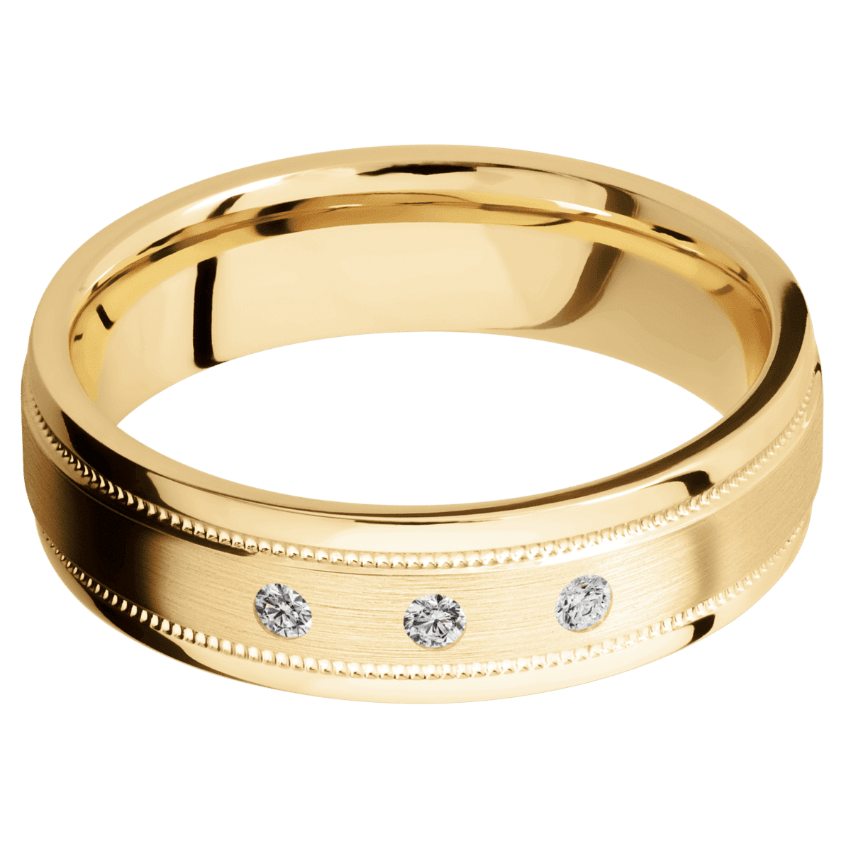 10K Yellow Gold + Satin , Polish Finish