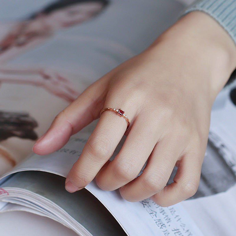 Dainty Garnet Ring