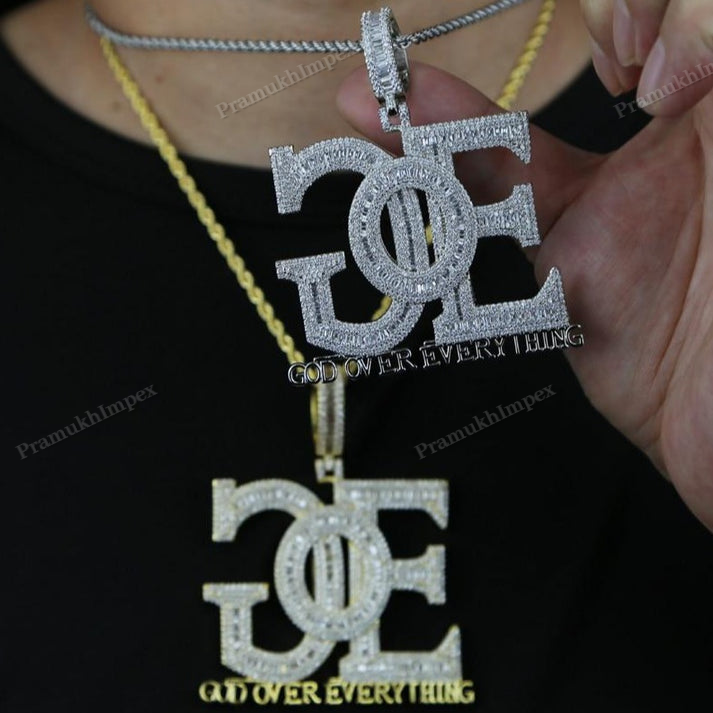 Moissanite Baguette GOE Pendant