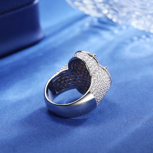 Hip Hip Sterling Silver VVS D Moissanite Men's Moissanite Clover Ring