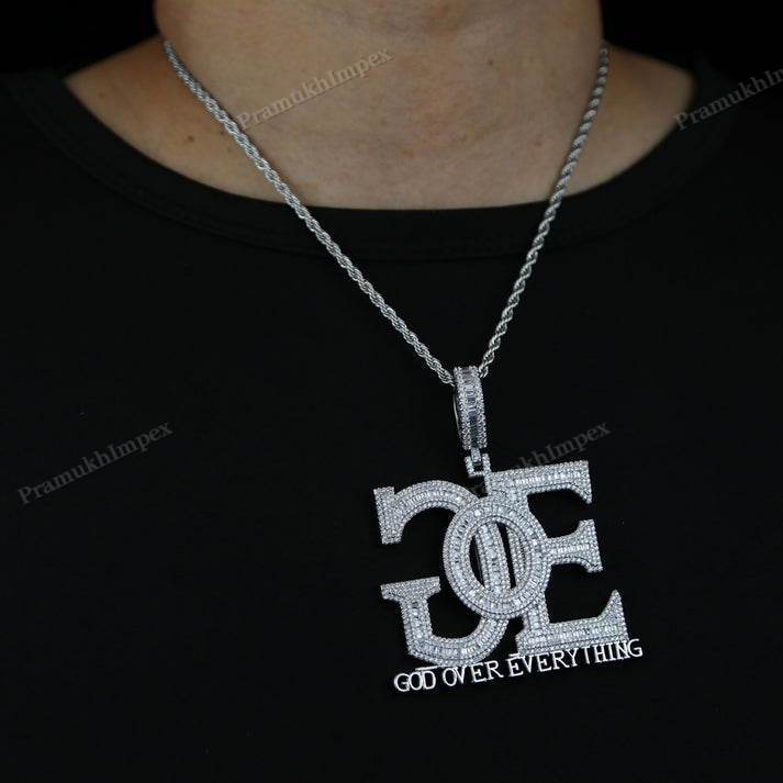 Moissanite Baguette GOE Pendant