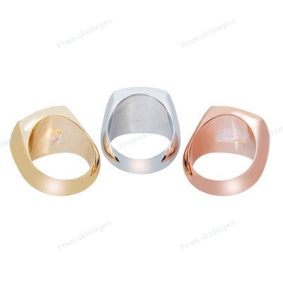 925 Sterling Silver Gold Plated Round Diamond Hip Hop Ring