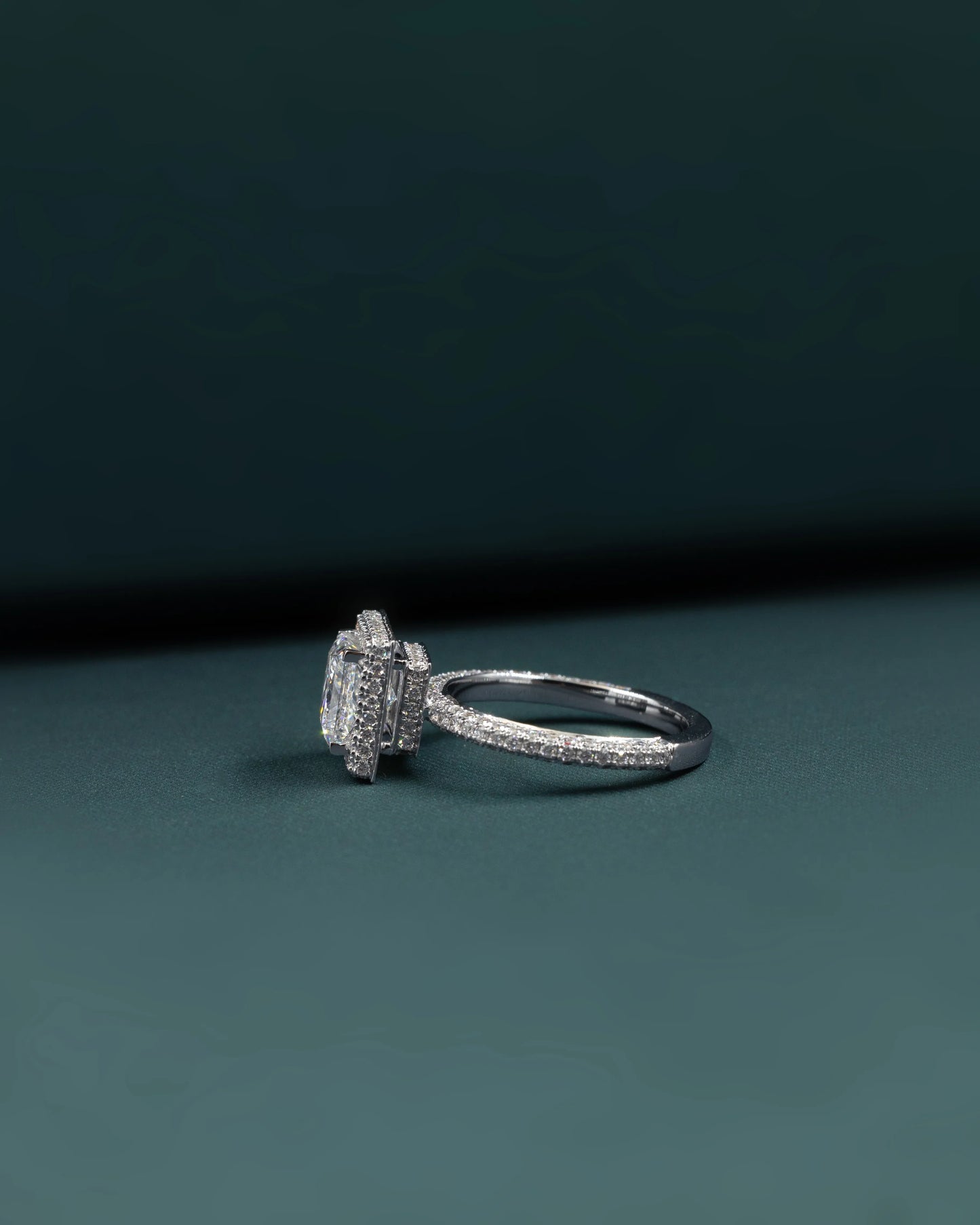 3.08 CTW Princess Cut Halo Lab-Grown Diamond Engagement Ring