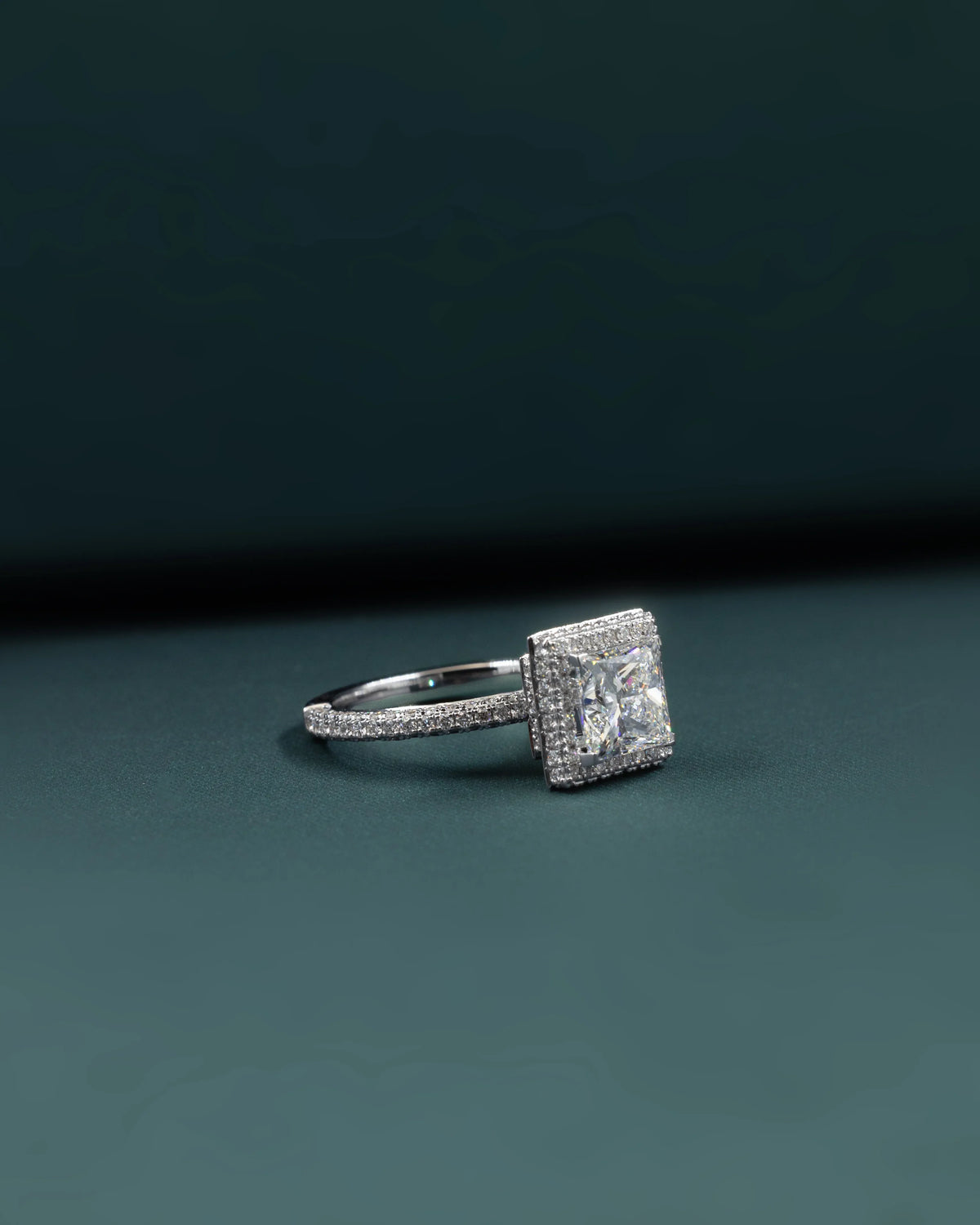 3.08 CTW Princess Cut Halo Lab-Grown Diamond Engagement Ring