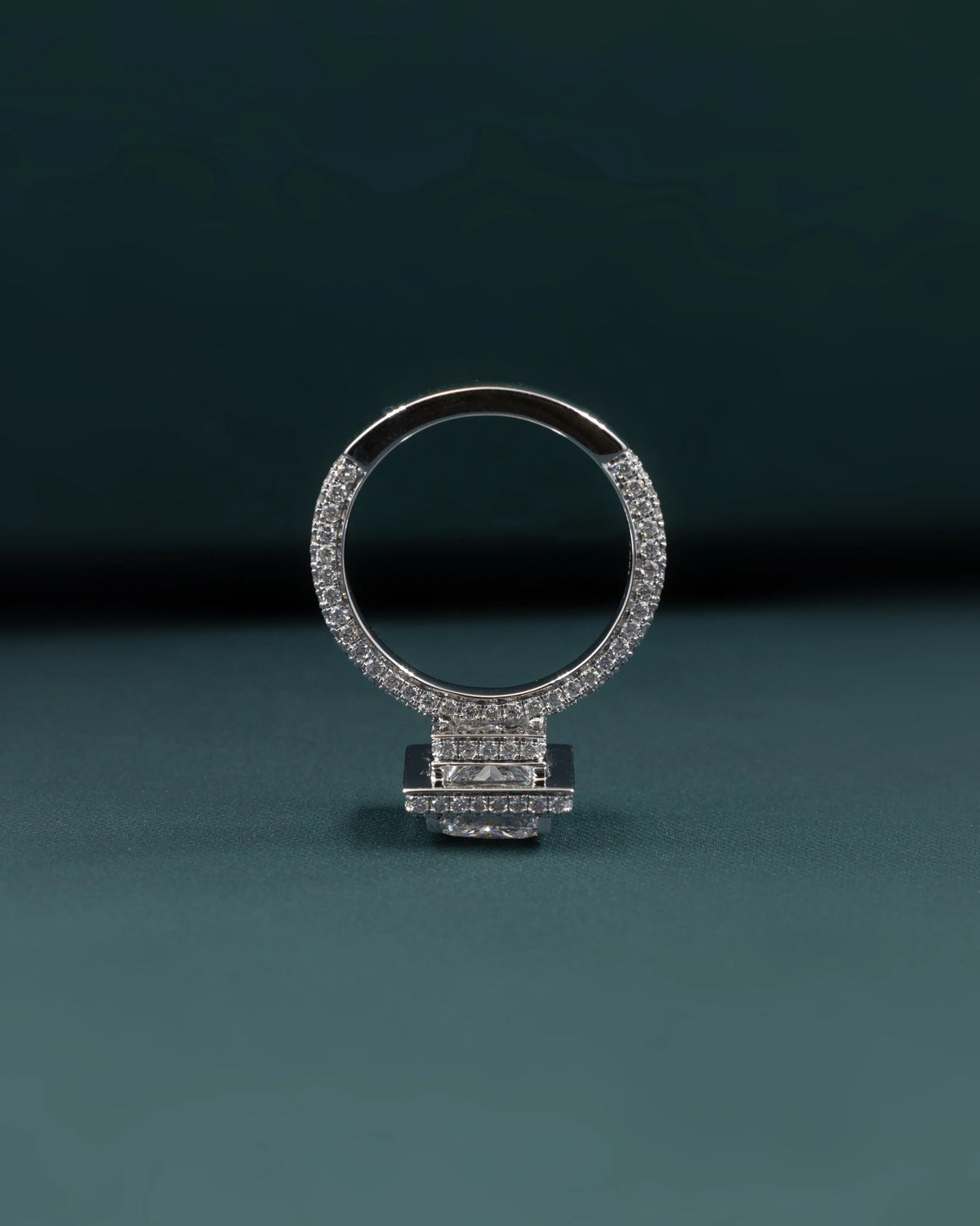 3.08 CTW Princess Cut Halo Lab-Grown Diamond Engagement Ring