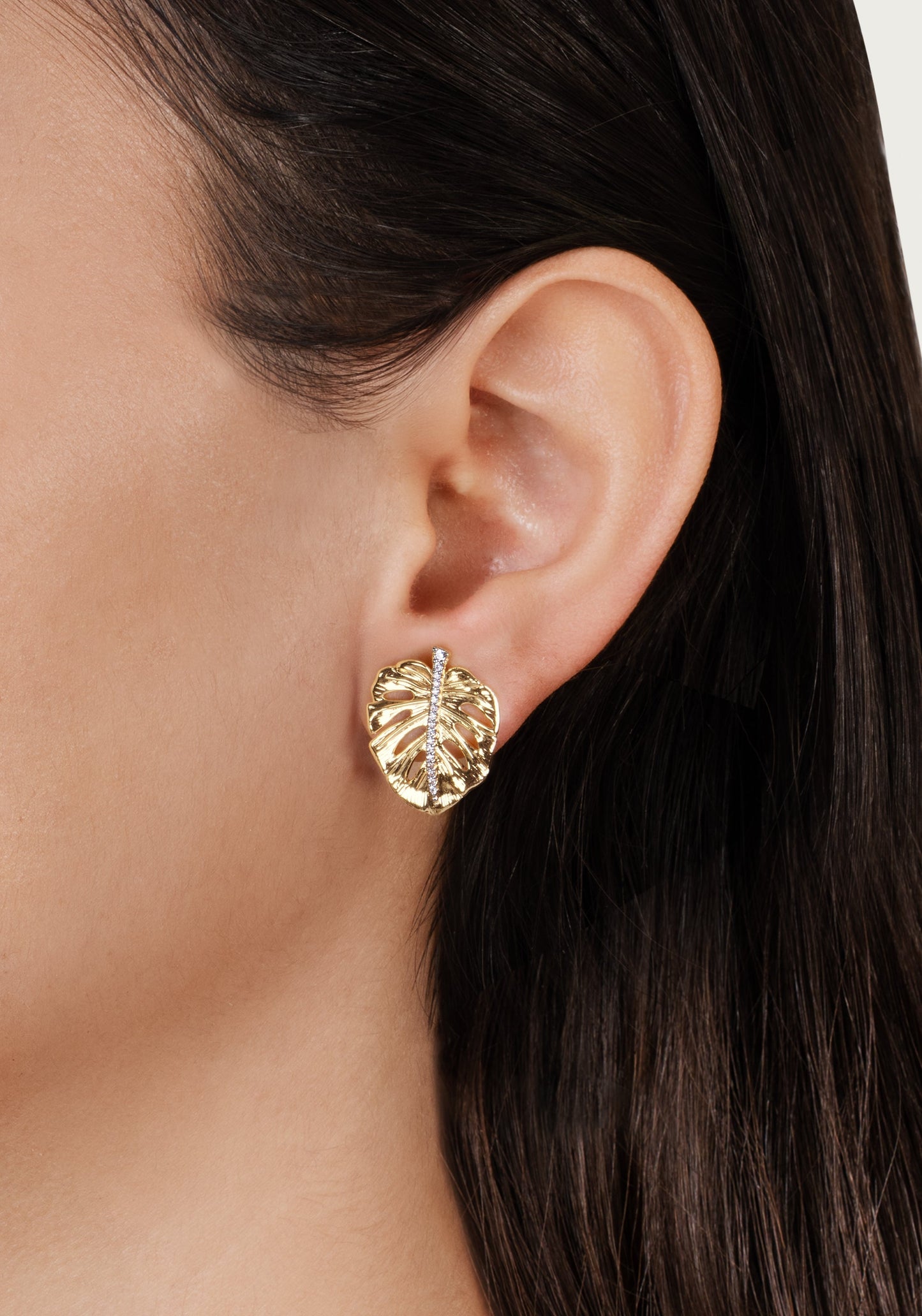 Monstera Palm Earrings, Small