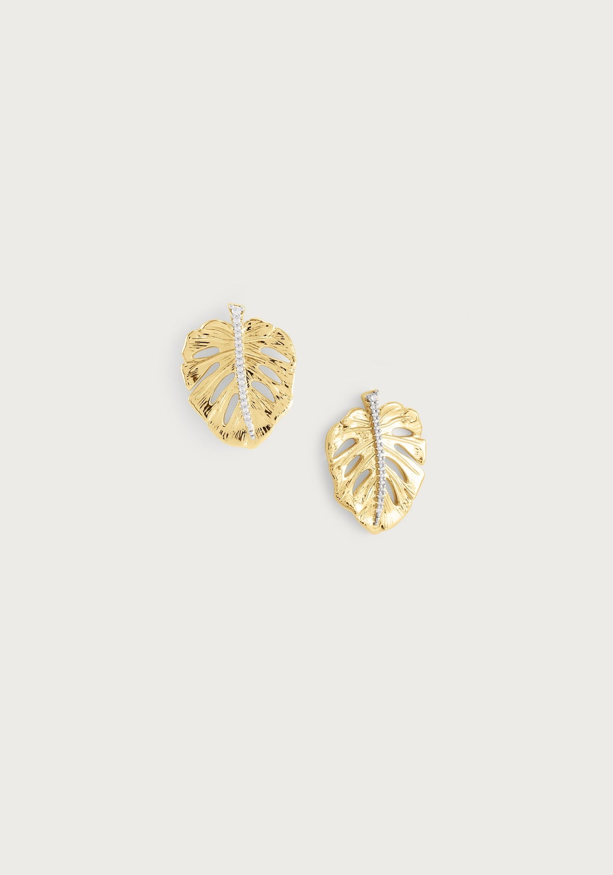 Monstera Palm Earrings, Small