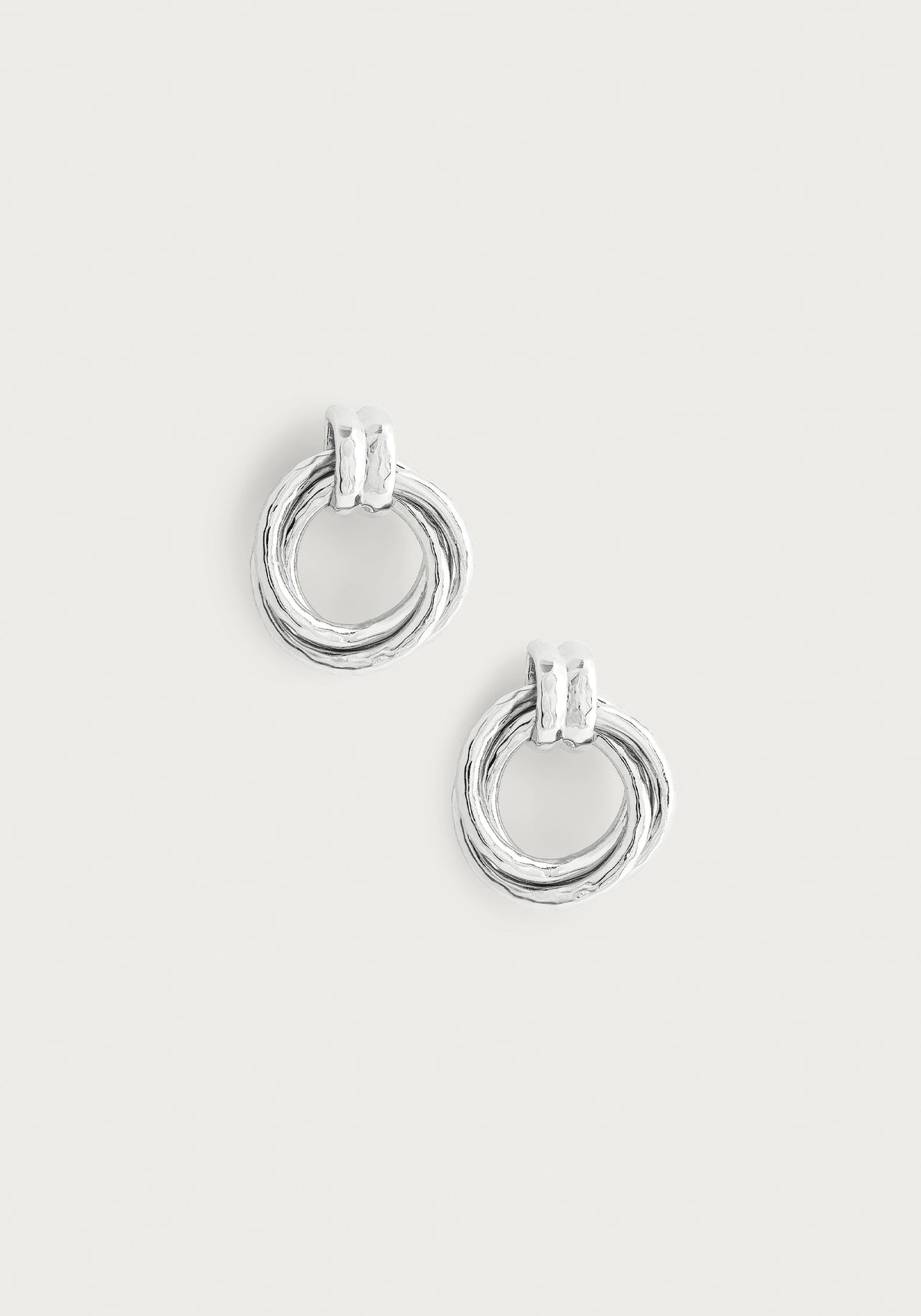 Neptune Triple Ring Earrings, Silver