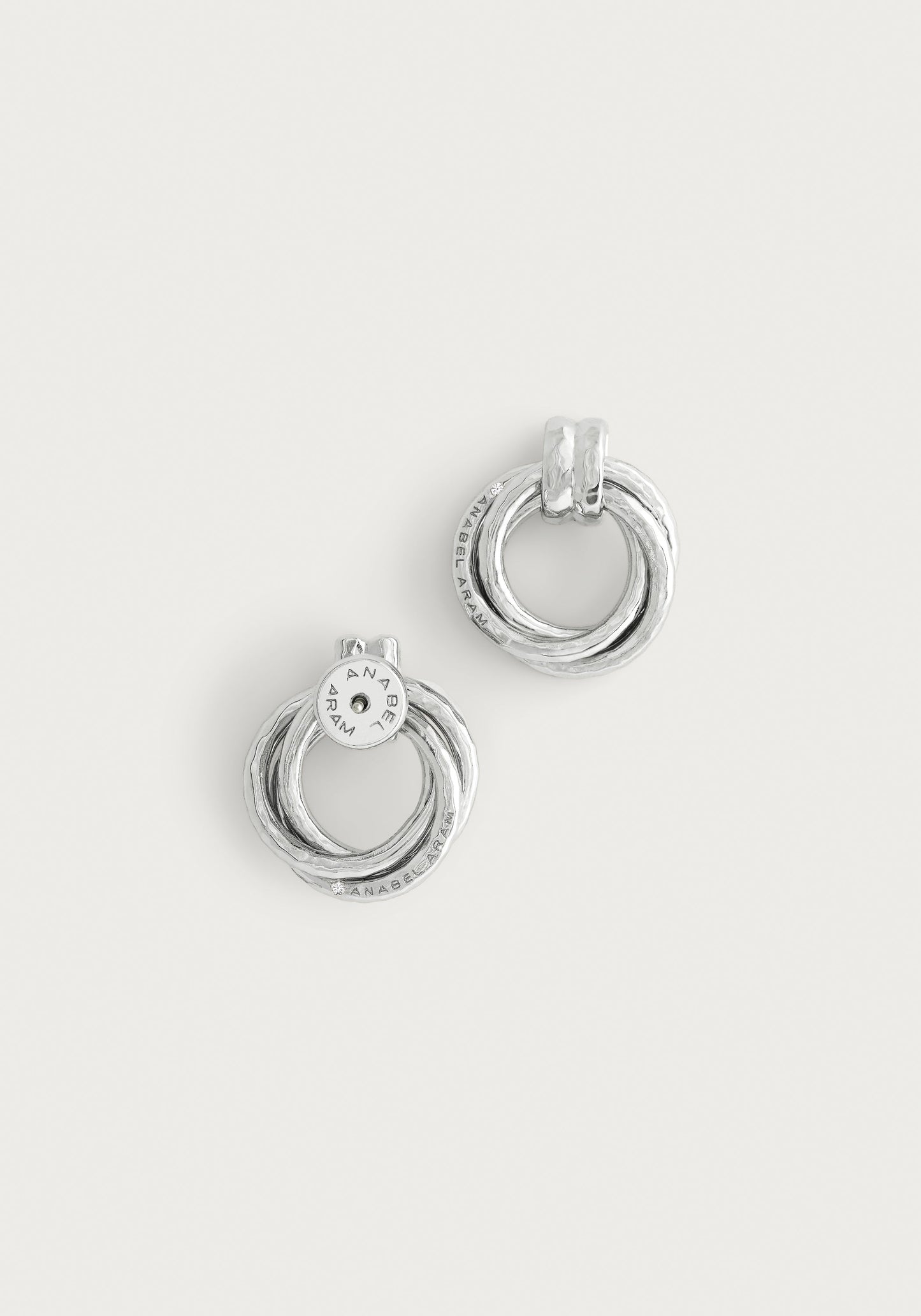 Neptune Triple Ring Earrings, Silver