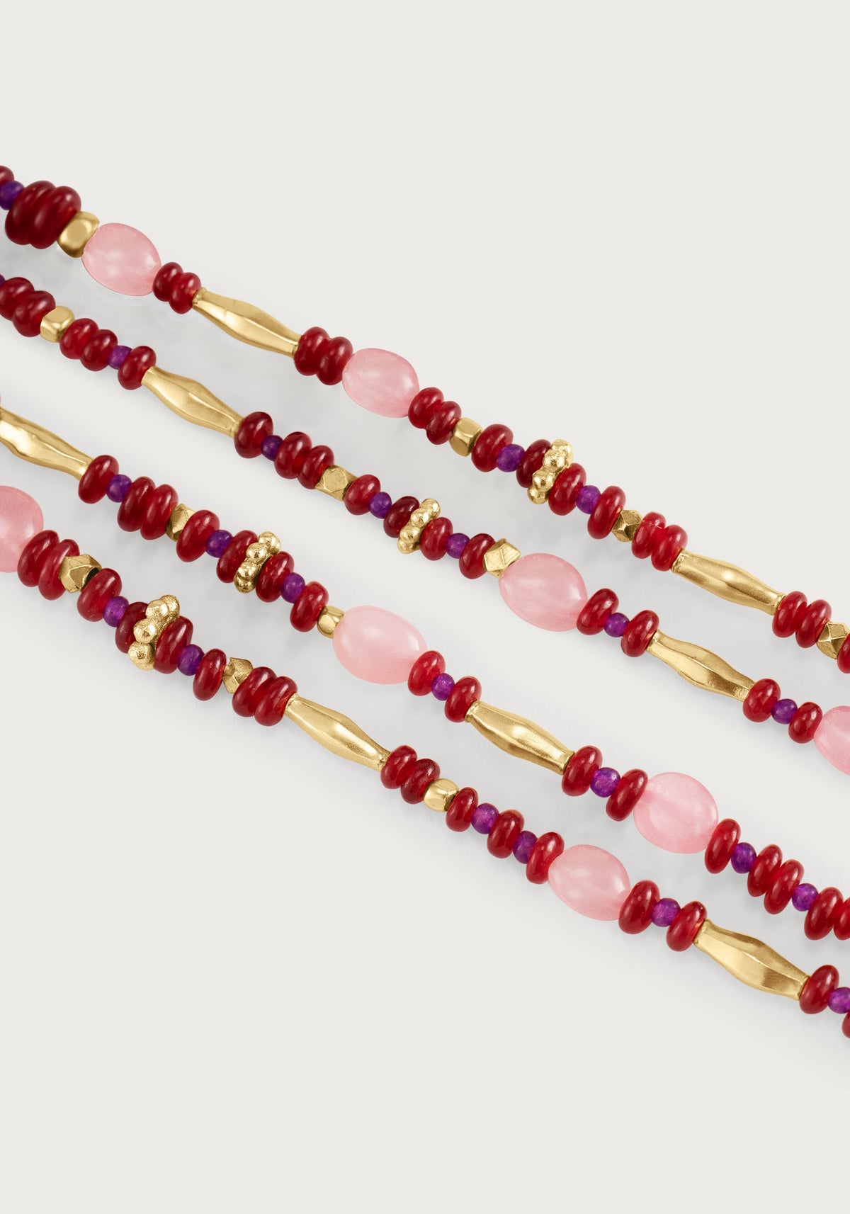 Milos Beaded Necklace - Lilac