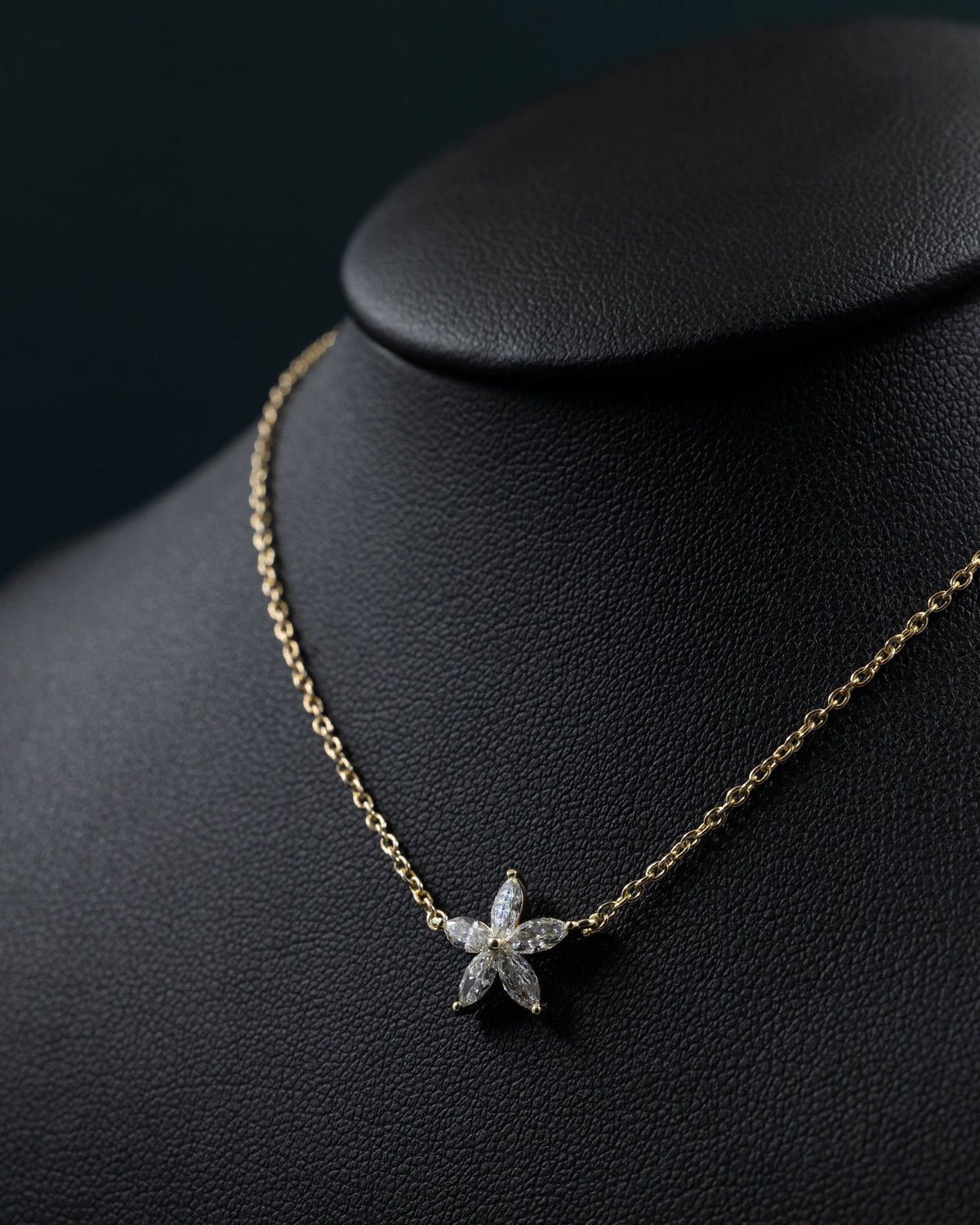0.50 CTW Floral Marquise Lab-Grown Diamond Pendant Necklace
