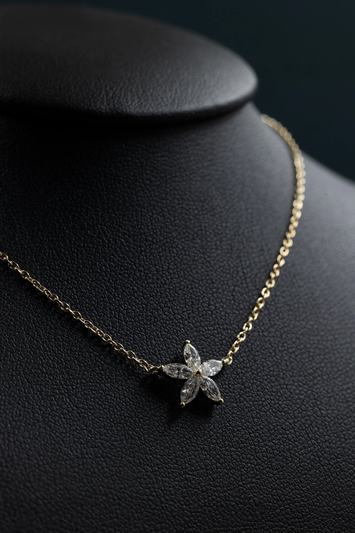 0.50 CTW Floral Marquise Lab-Grown Diamond Pendant Necklace