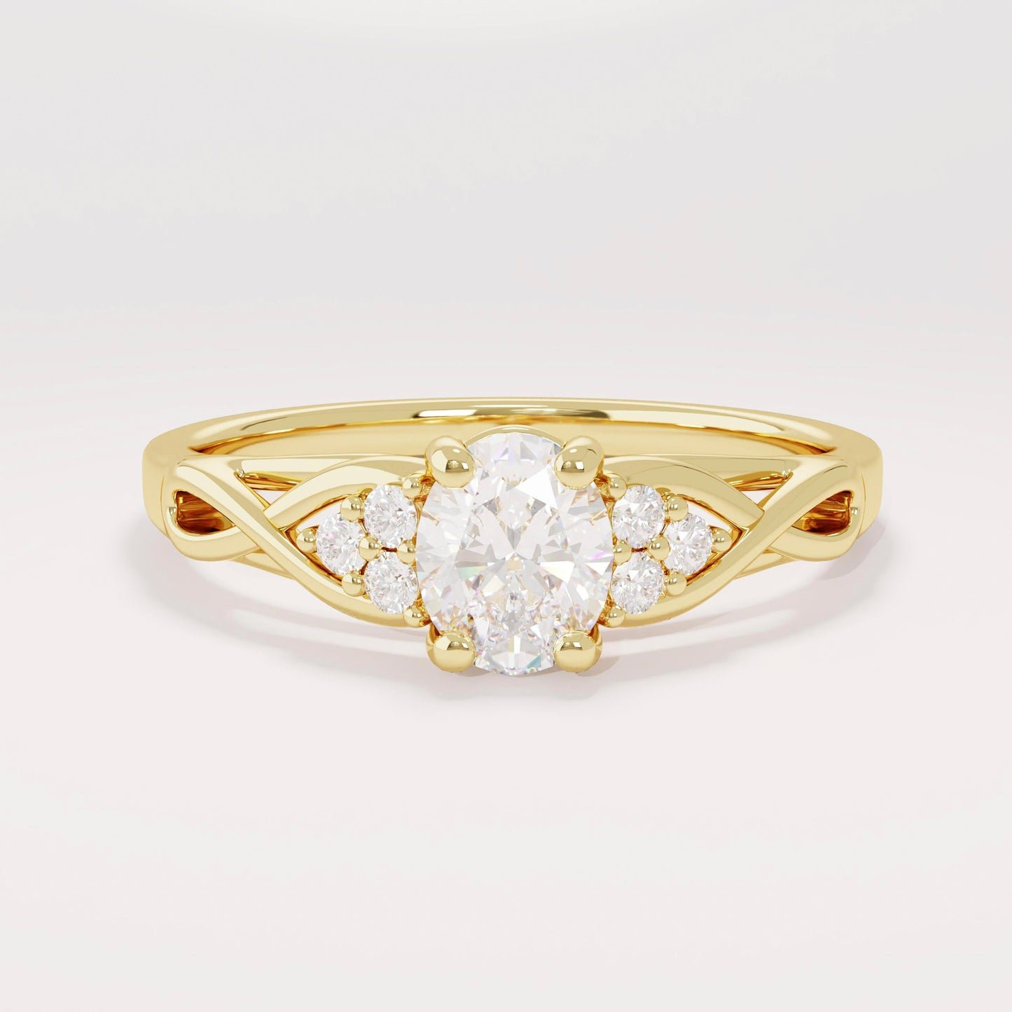 Women’s 14k Gold Vintage Braided Engagement Ring | Dainty Oval Natural Diamond Solitaire | Anniversary Jewelry Gift