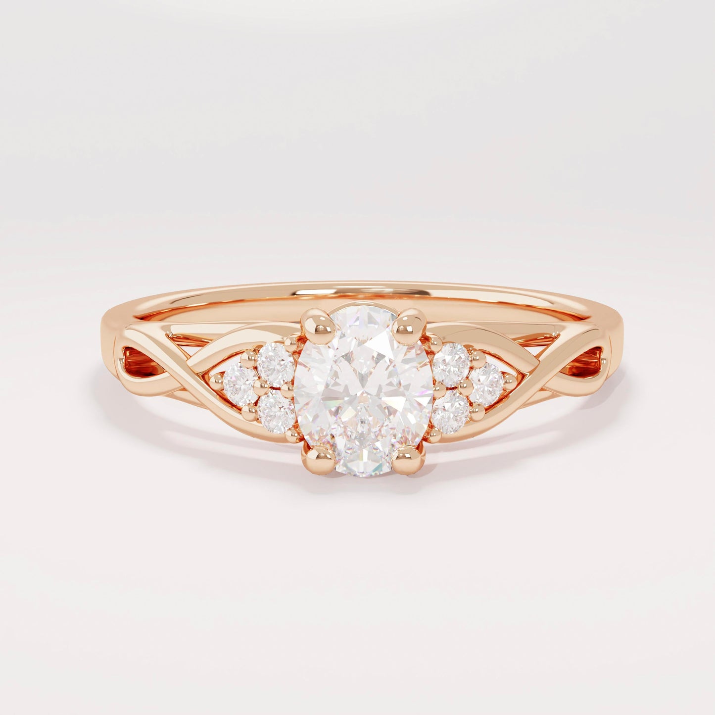 Women’s 14k Gold Vintage Braided Engagement Ring | Dainty Oval Natural Diamond Solitaire | Anniversary Jewelry Gift