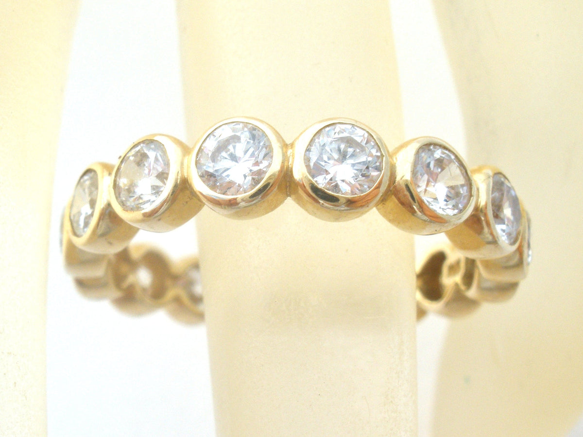 14K Gold Eternity Ring Cubic Zirconia Size 9