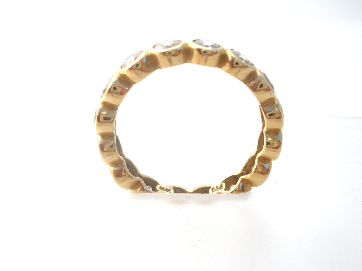 14K Gold Eternity Ring Cubic Zirconia Size 9