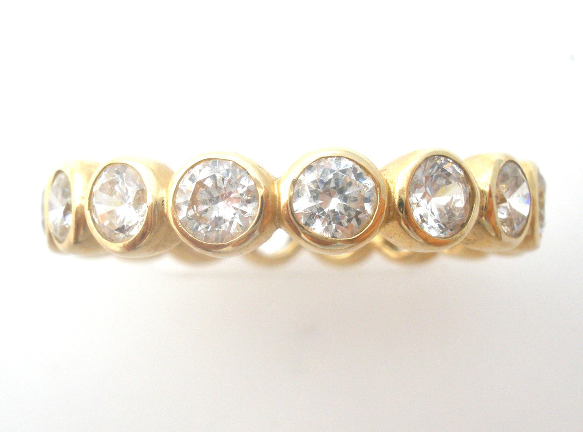14K Gold Eternity Ring Cubic Zirconia Size 9