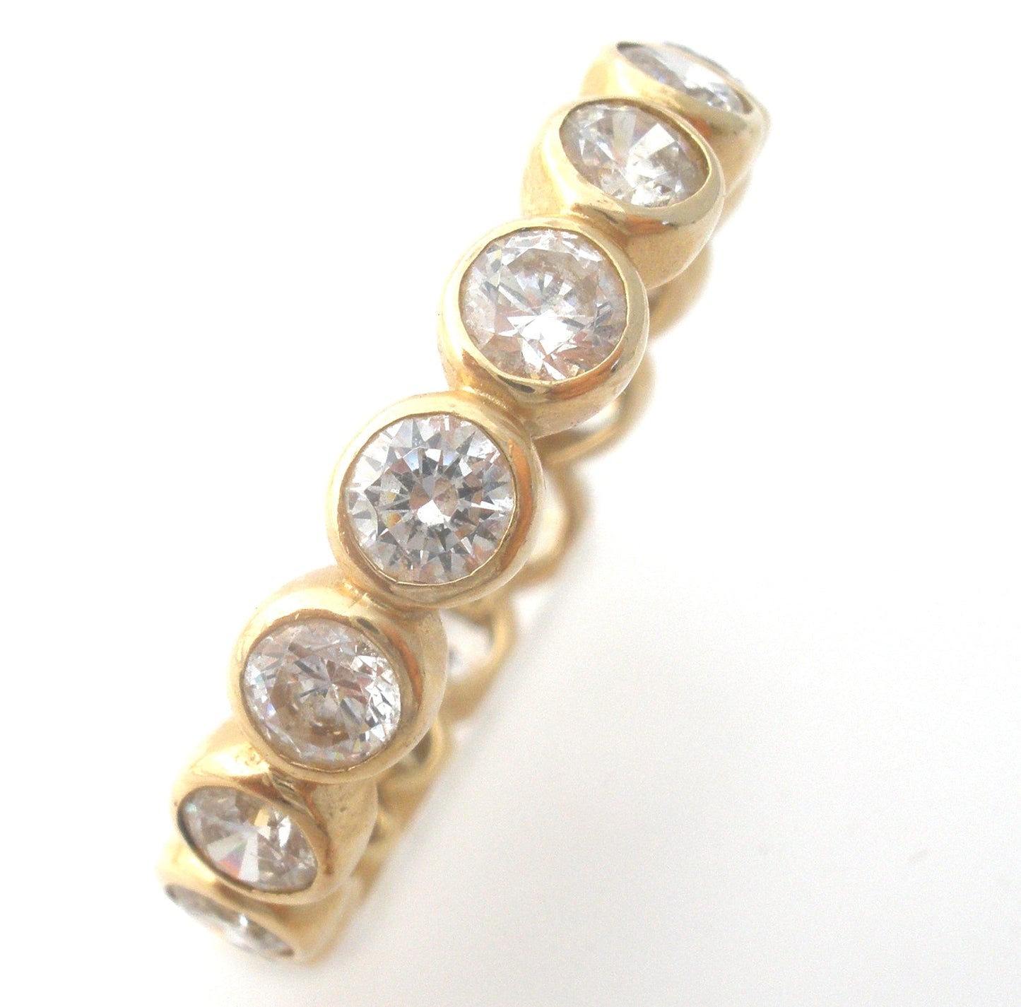 14K Gold Eternity Ring Cubic Zirconia Size 9