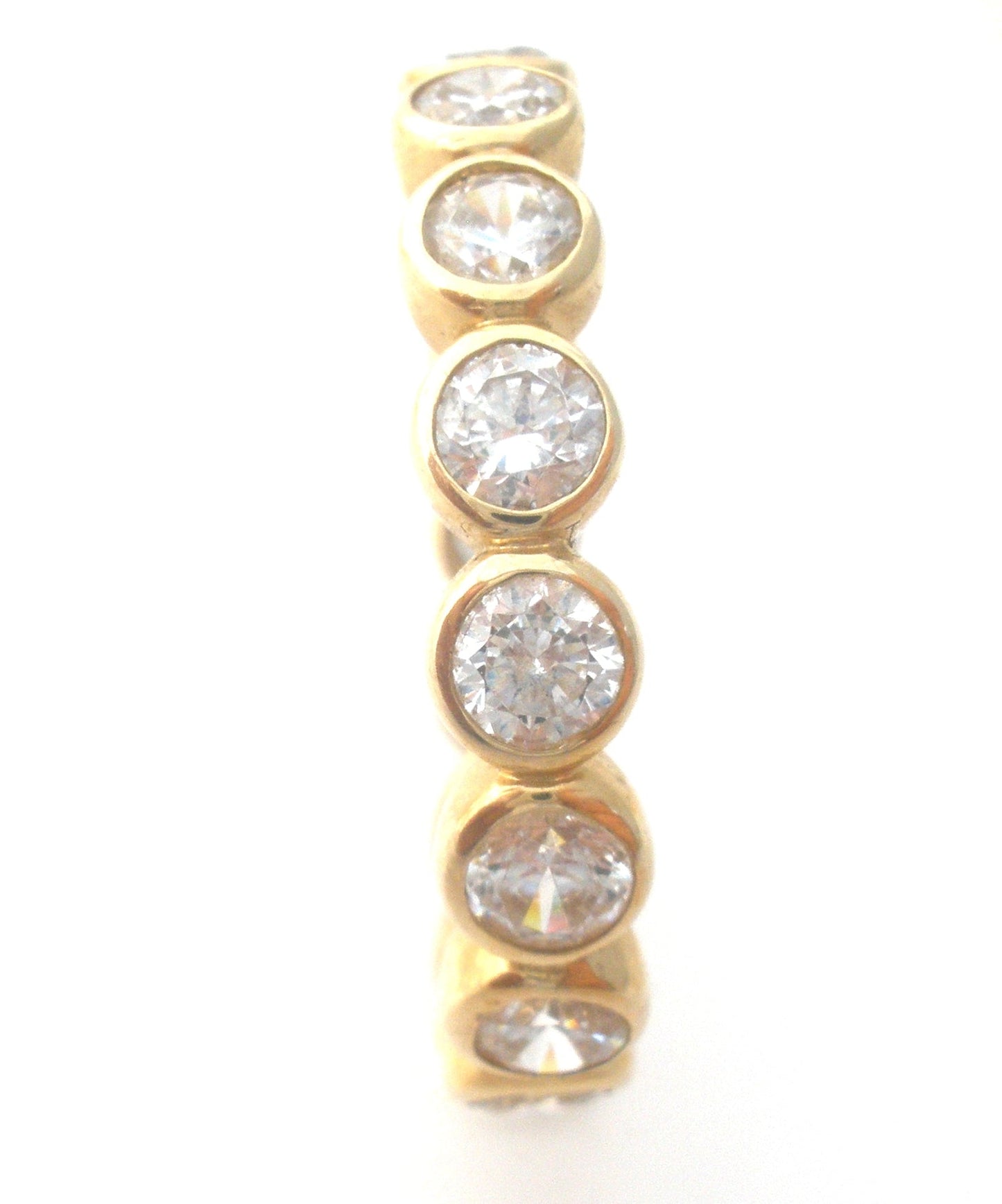 14K Gold Eternity Ring Cubic Zirconia Size 9