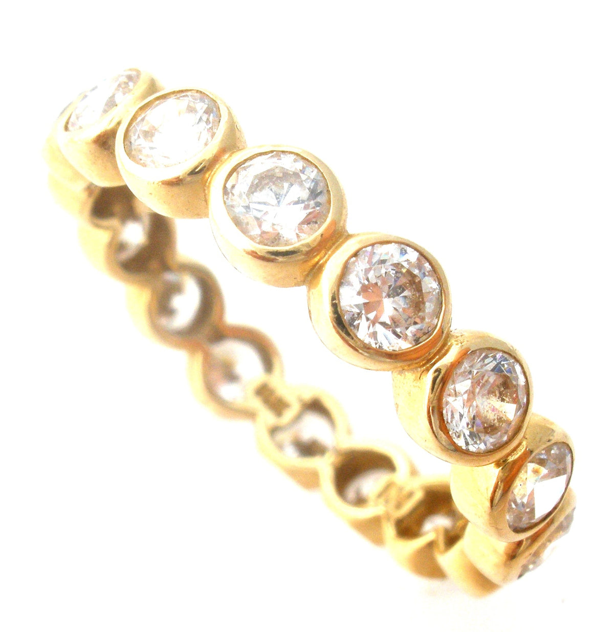14K Gold Eternity Ring Cubic Zirconia Size 9