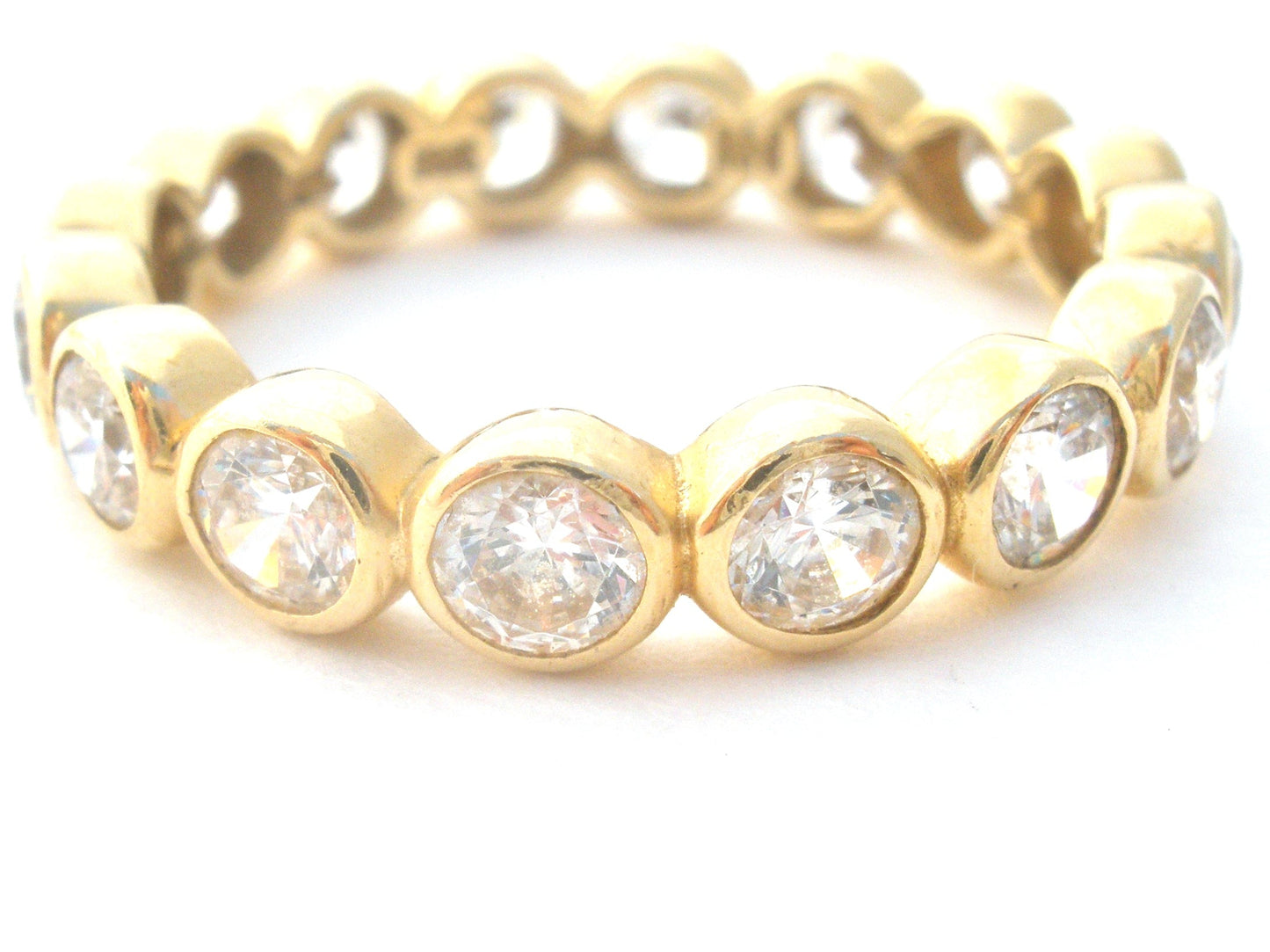 14K Gold Eternity Ring Cubic Zirconia Size 9