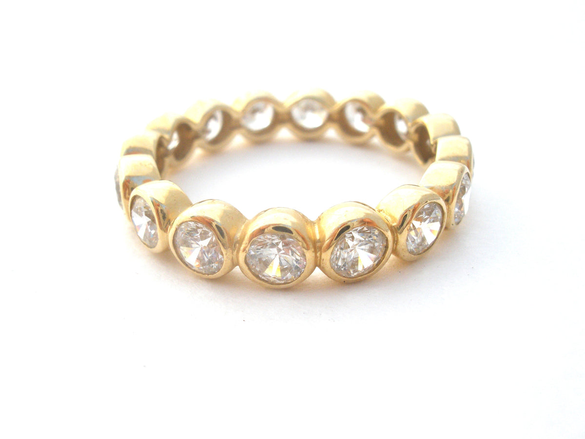 14K Gold Eternity Ring Cubic Zirconia Size 9