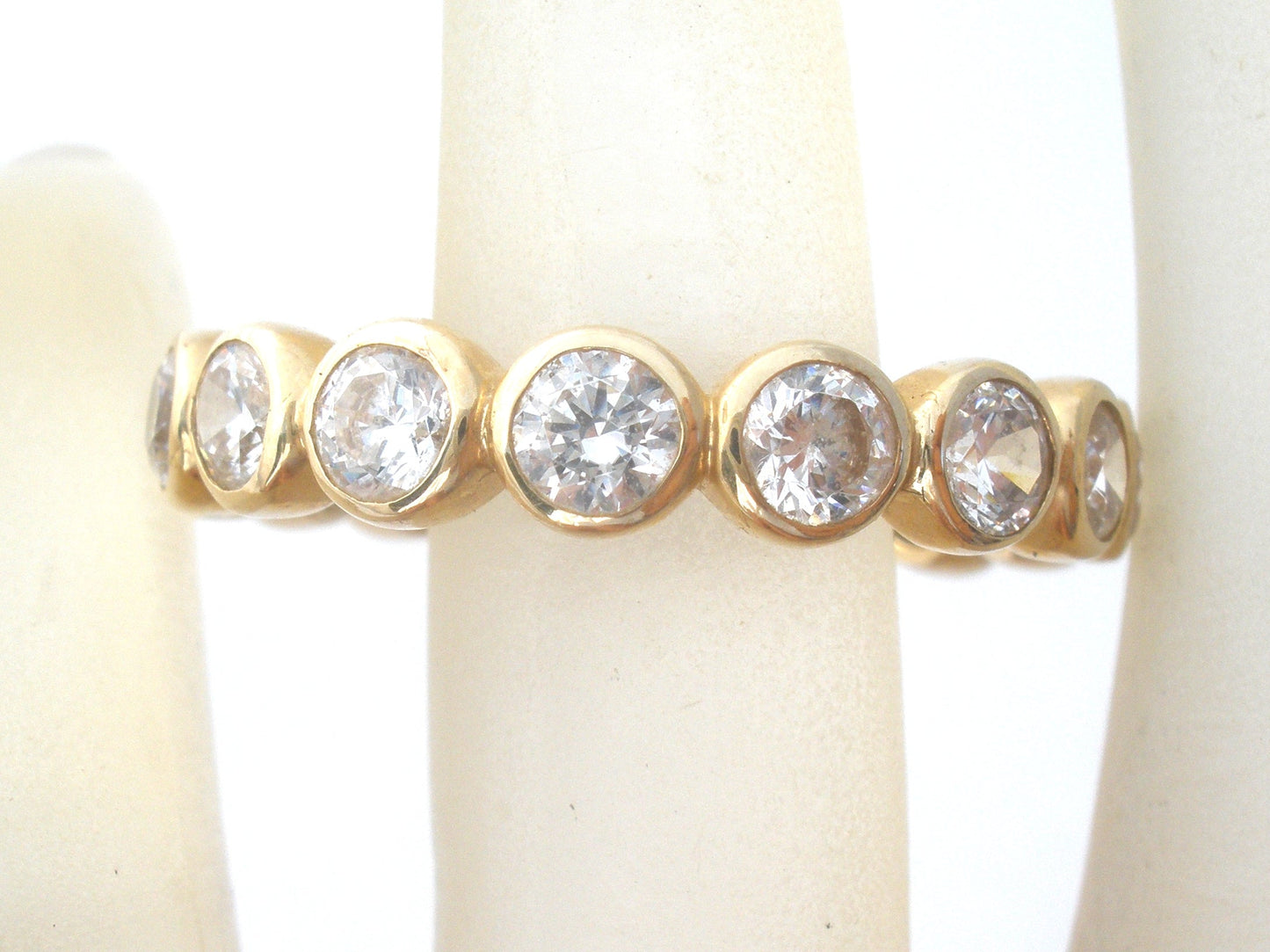 14K Gold Eternity Ring Cubic Zirconia Size 9