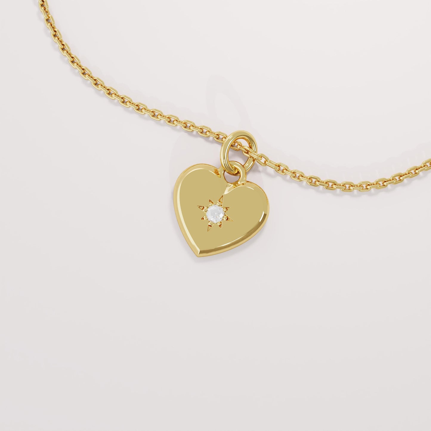 14K Solid Gold Diamond Heart Pendant Necklace – Dainty Minimalist Jewelry | Handmade Everyday Stackable Gift for Her