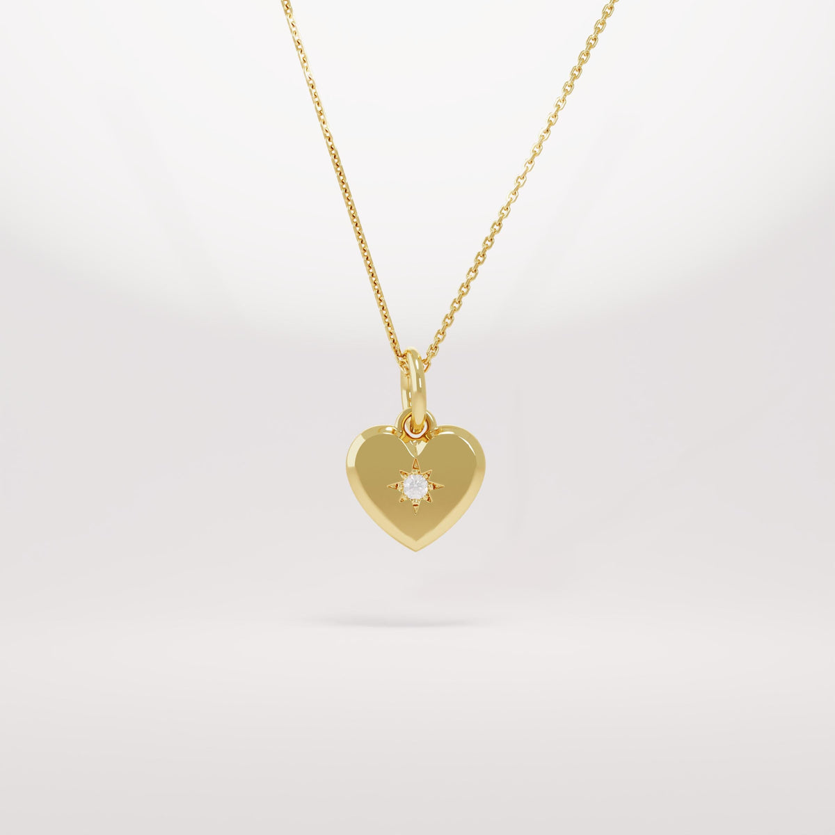 14K Solid Gold Diamond Heart Pendant Necklace – Dainty Minimalist Jewelry | Handmade Everyday Stackable Gift for Her