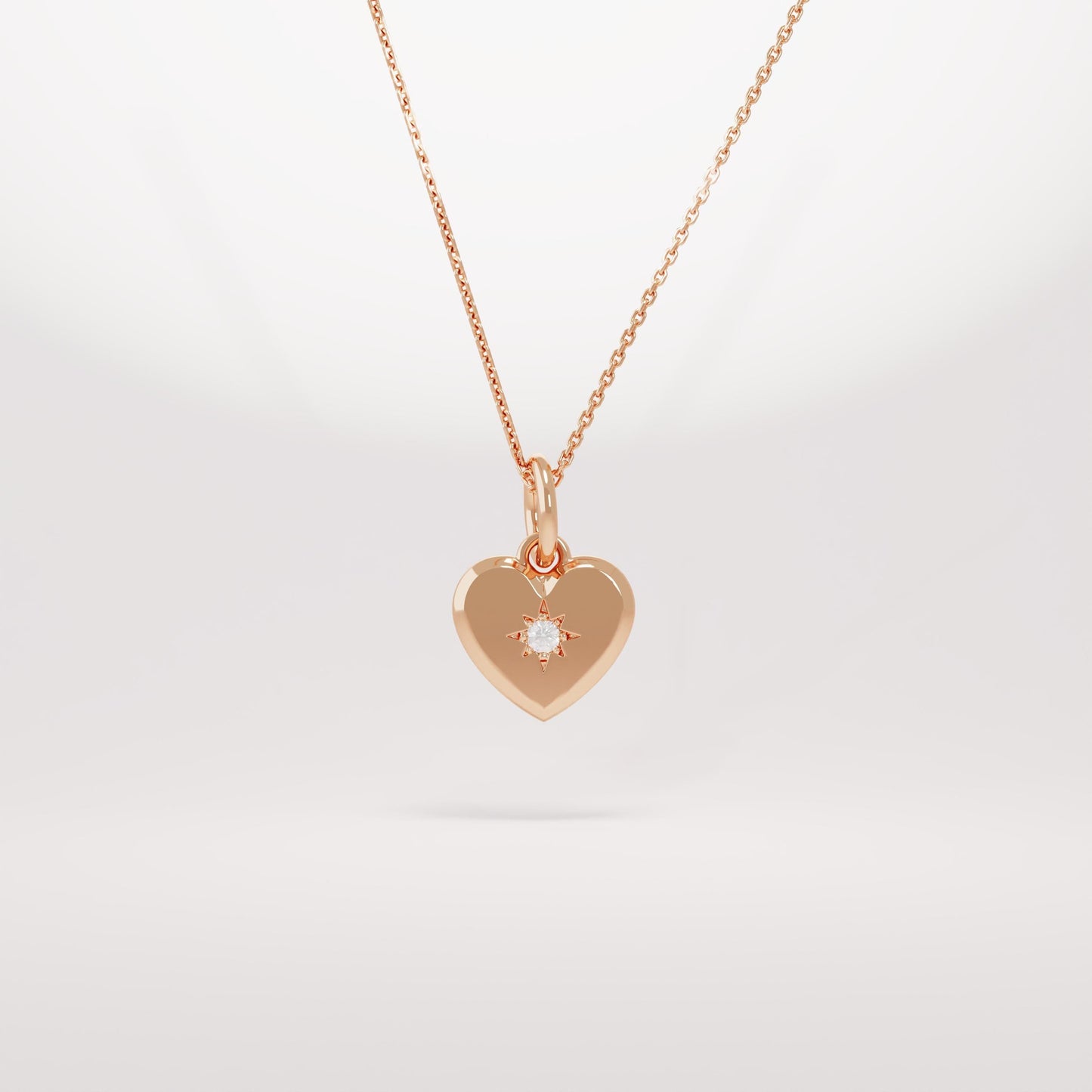 14K Solid Gold Diamond Heart Pendant Necklace – Dainty Minimalist Jewelry | Handmade Everyday Stackable Gift for Her
