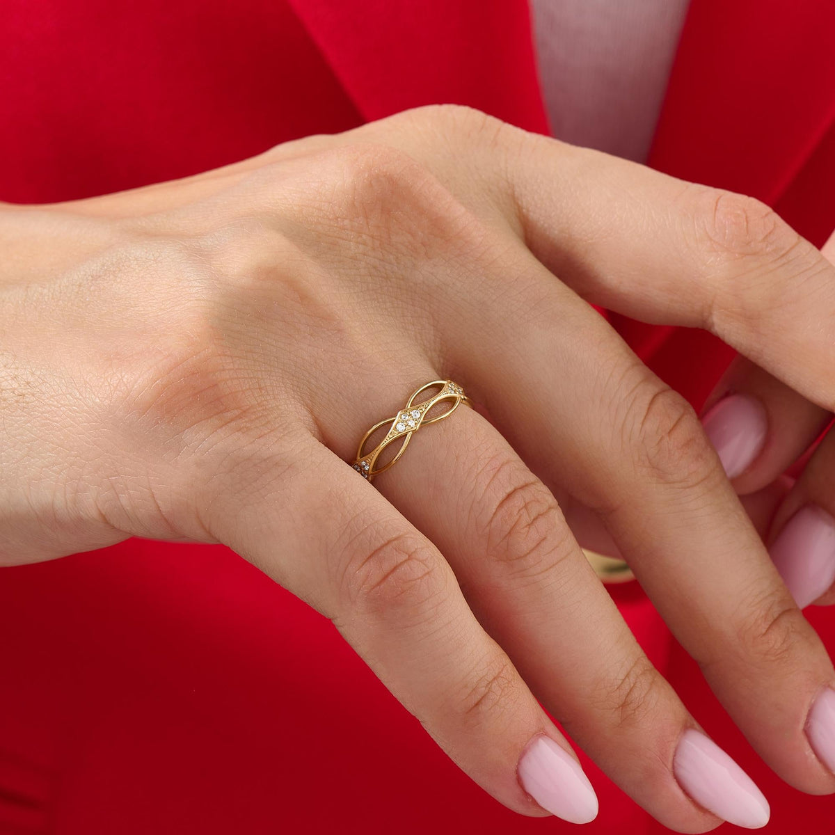 14k Gold Dainty Celtic Ring | Diamond Irish Knot Wedding Band | Vintage Viking-Inspired Stackable Gift for Her