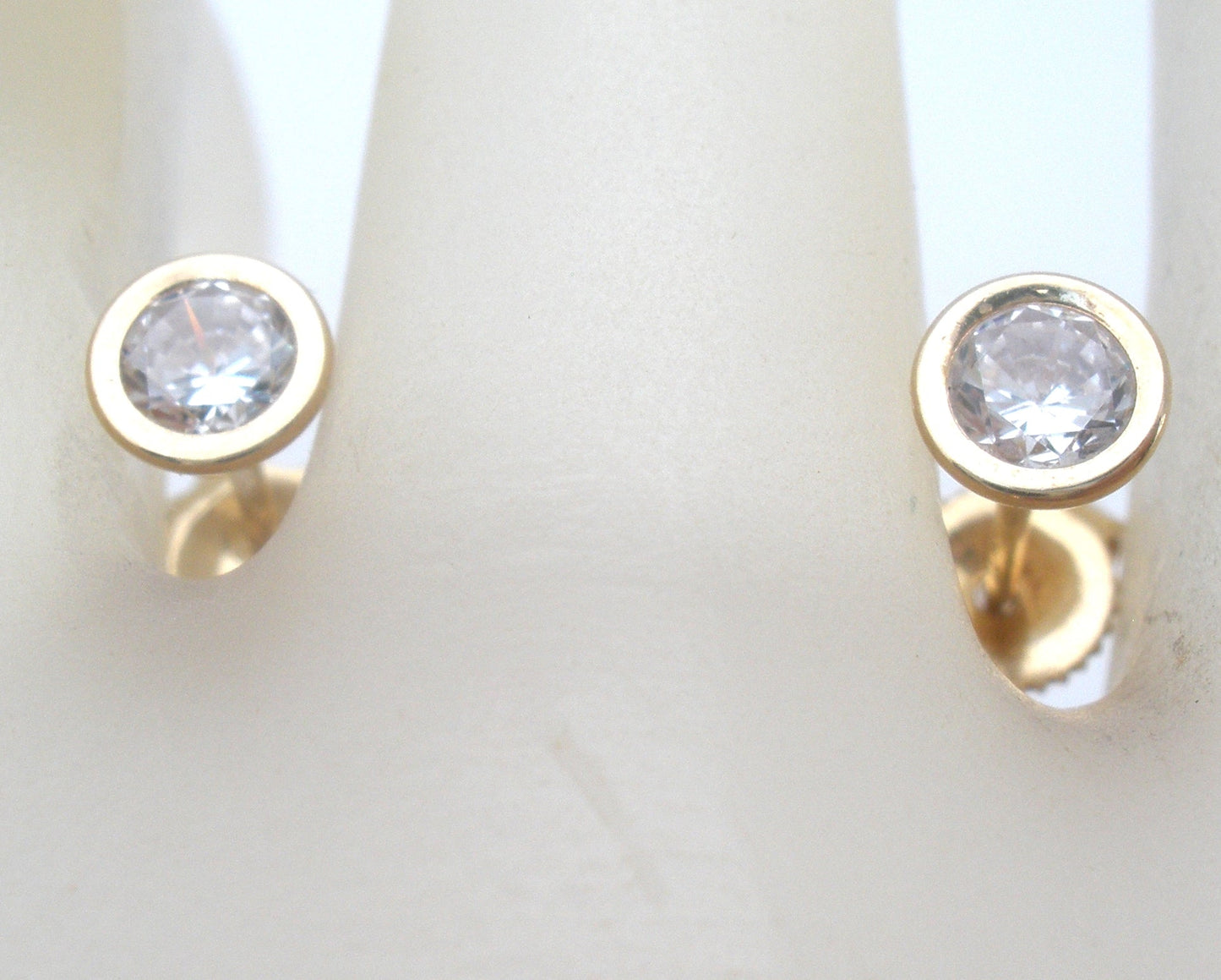 14K Gold Cubic Zirconia Post Earrings