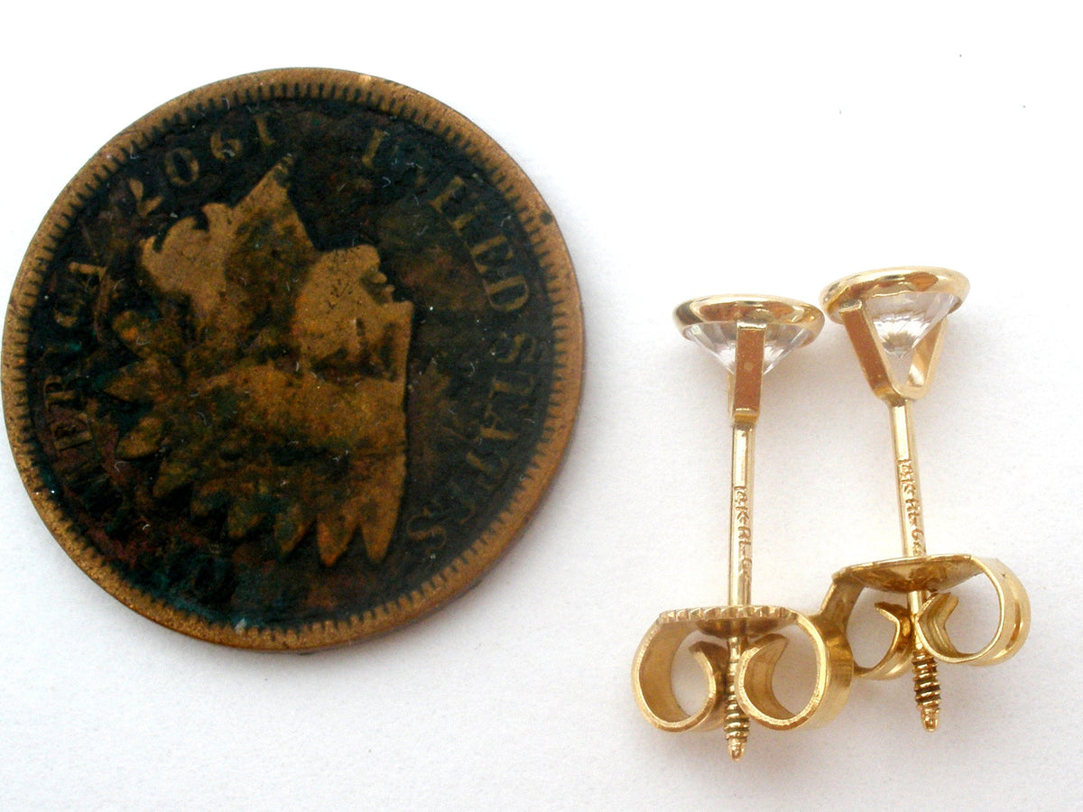 14K Gold Cubic Zirconia Post Earrings