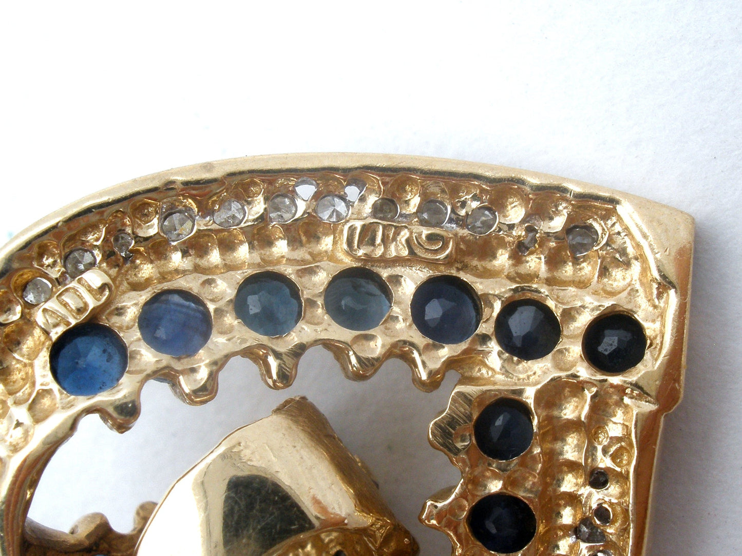 14K Gold Sapphire & Diamond Slide Heart Pendant