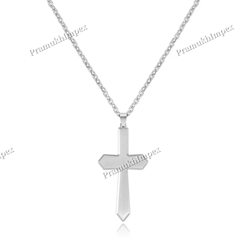 Minimalist Cross Design Men's 925 Silver Jewelry Pendant