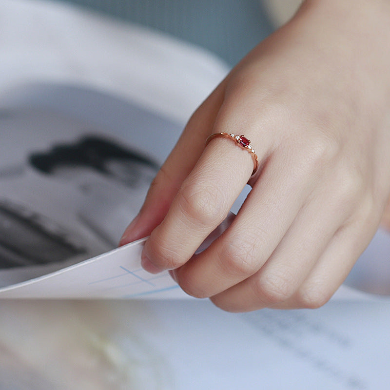 Dainty Garnet Ring