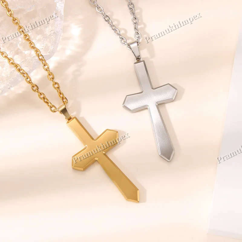 Minimalist Cross Design Men's 925 Silver Jewelry Pendant