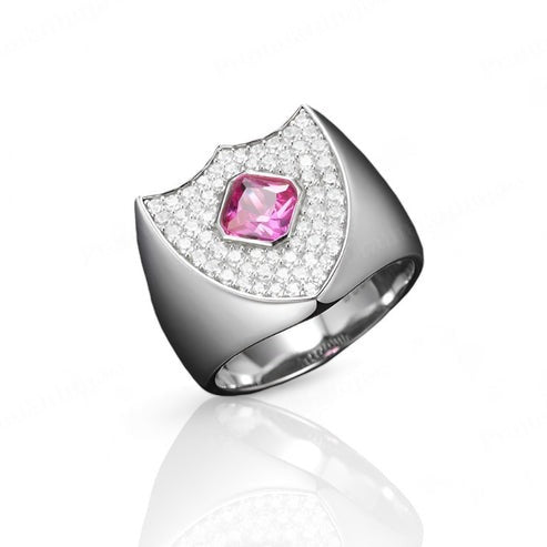 Men's Collections 925 Sterling Silver VVS Moissanite Shield Signet Ring