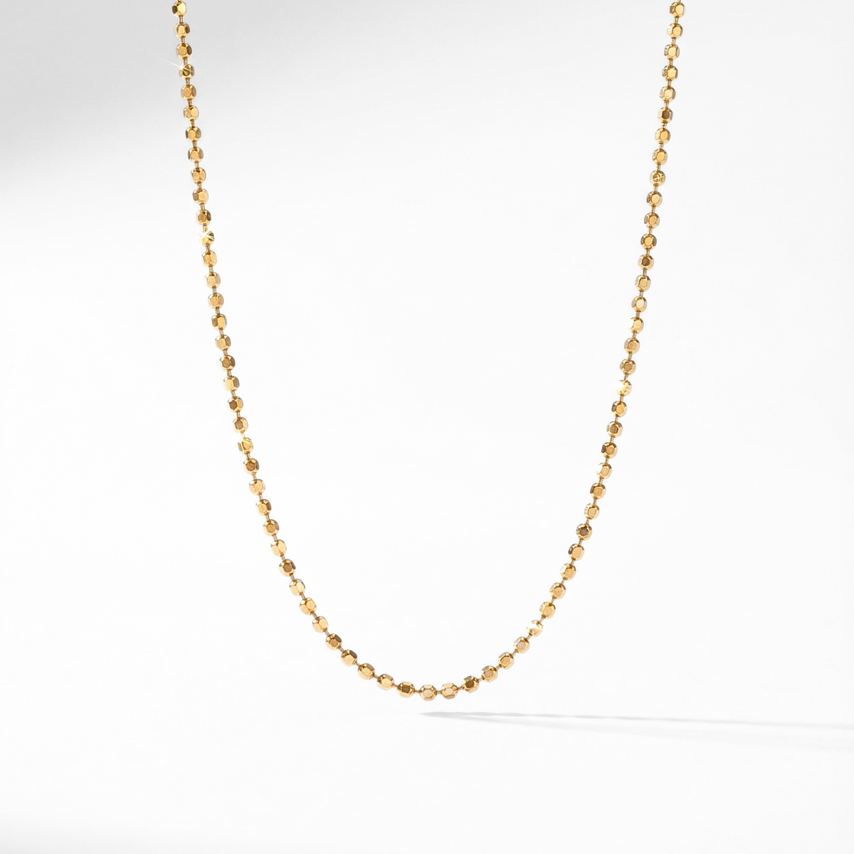 Beaded Chain Necklace | 20" | 14K Yellow Gold